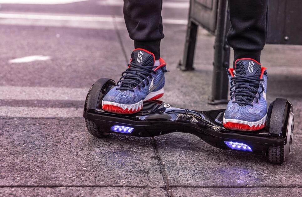 Black hoverboard with an LED lights