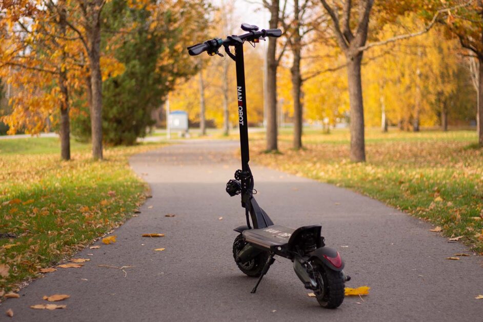Nanrobot electric scooter standing on the road