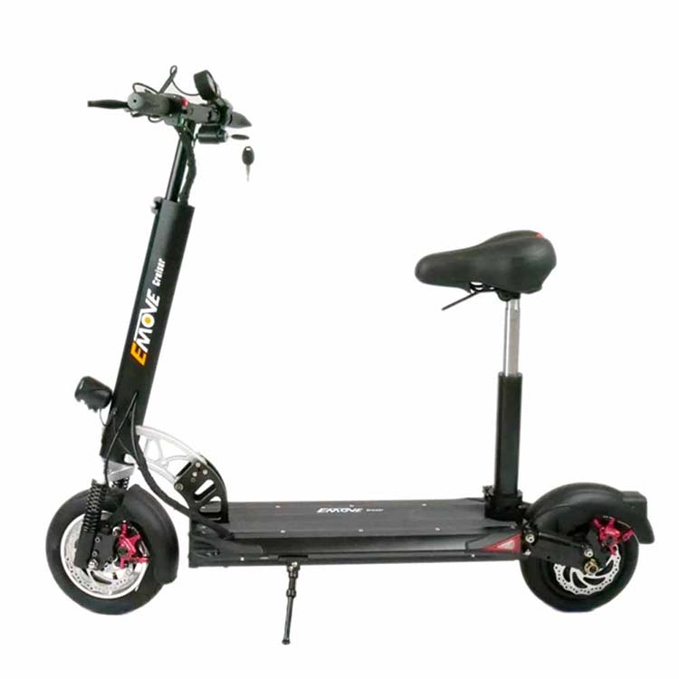 Water-resistant electric scooter Emove Cruiser with a seat.