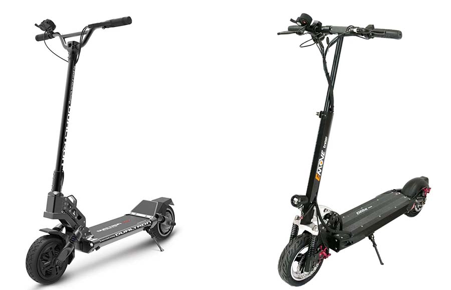 Dualtron Mini on the left and Emove Cruiser on the right