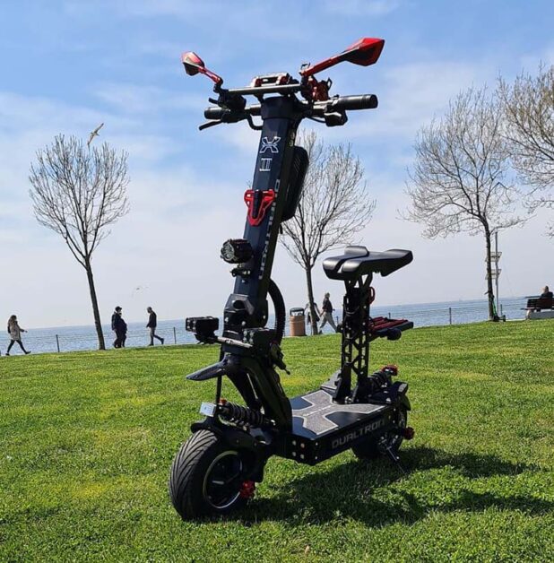 Dualtron X2 scooter on the grass