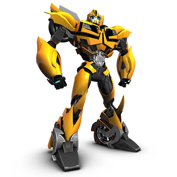 The toy of yellow Transformer.
