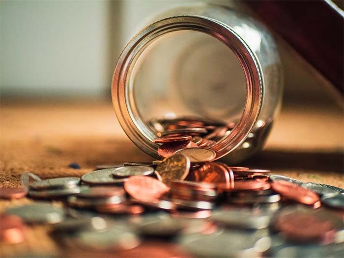 A jar full of coins