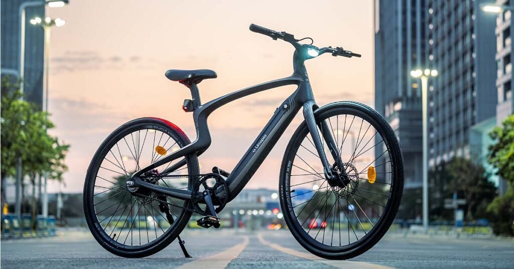 Urtopia electric bike standing on the empty street