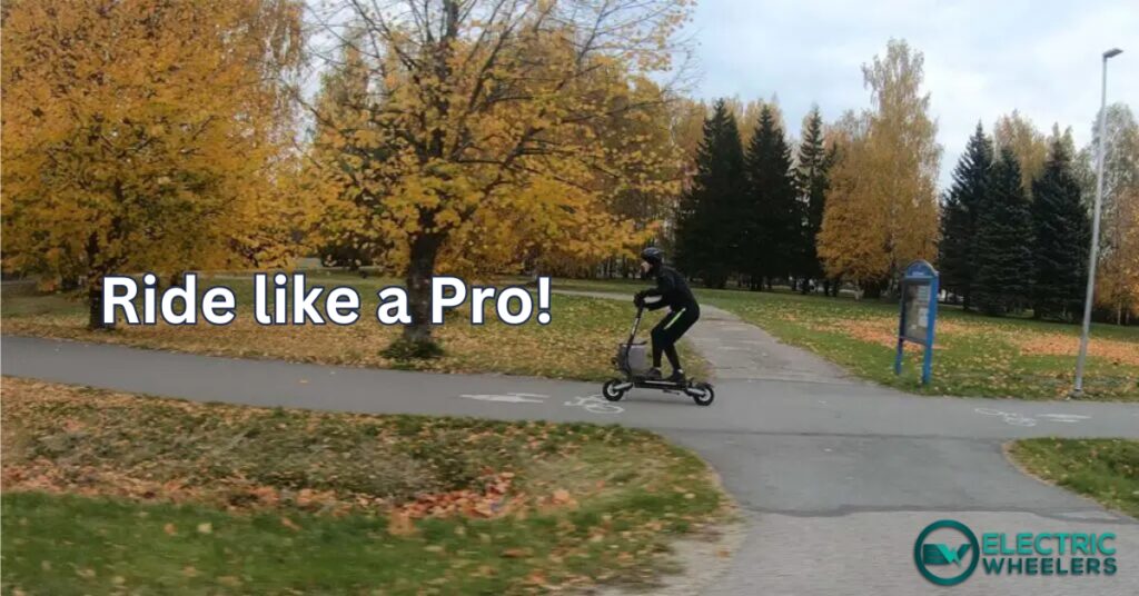 man riding an electric scooter like a pro