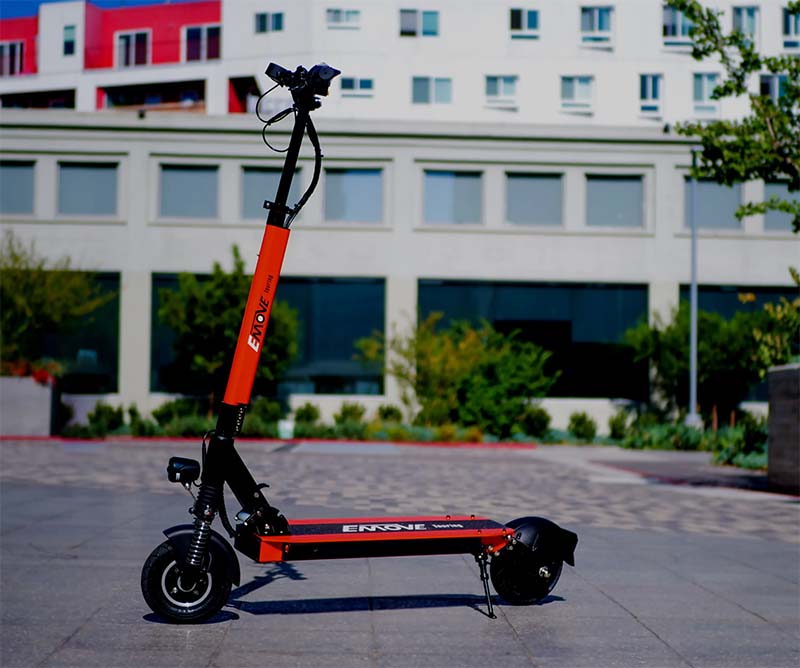 Orange Emove Cruiser with IPX6 water-resistant rating