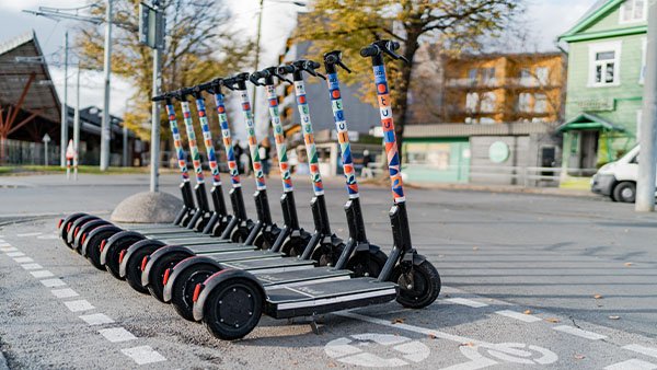 Tuul electric scooters on the street