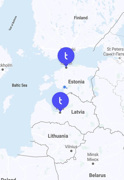 The map of locations were Tuul electric scooters are available