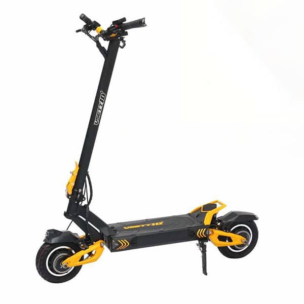 black and yellow vsett electric scooter