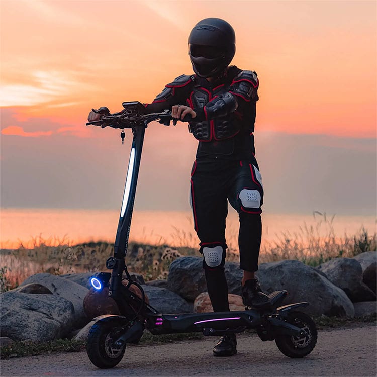 man riding with nanrobot n6 electric scooter