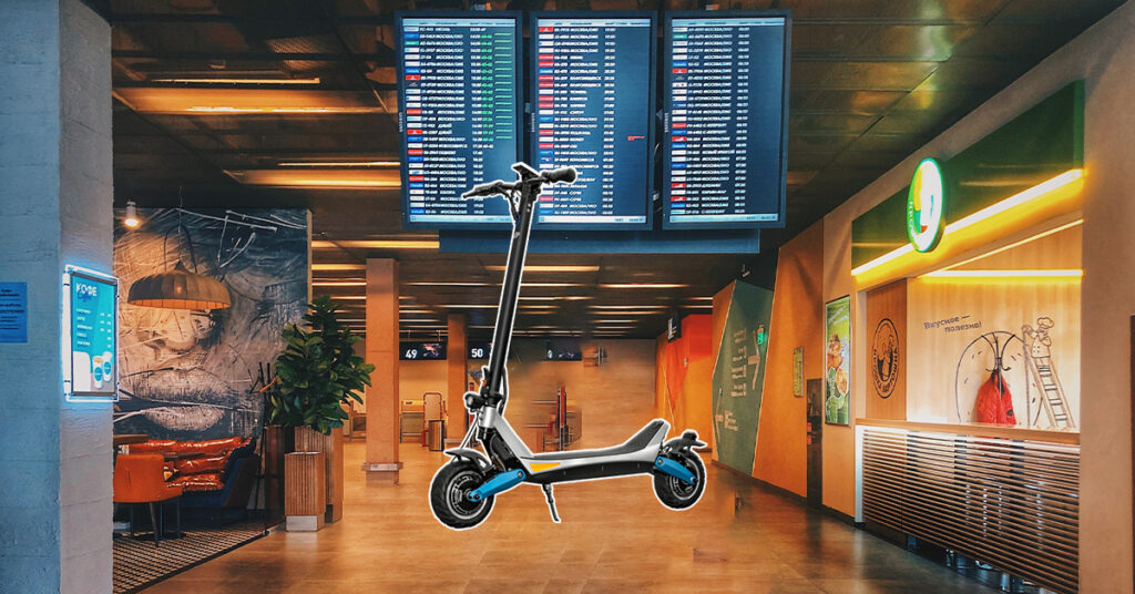electric scooter in airport terminal
