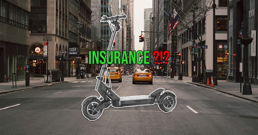 electric scooter with insurance in the middle of the street in new york