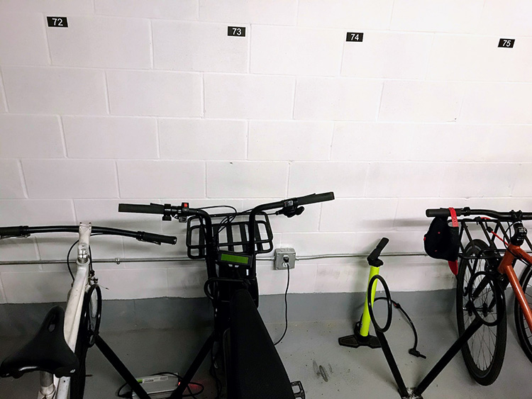 clean and dry storage room for e-bikes