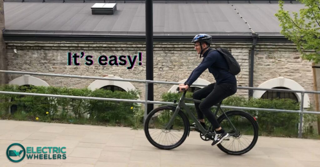 showing how to ride an electric bike