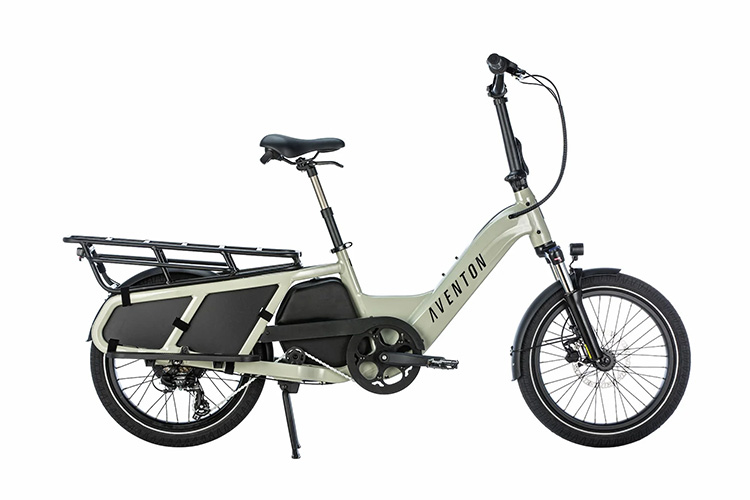 beige aventon abound cargo electric bike