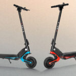 blue and red varla falcon electric scooters