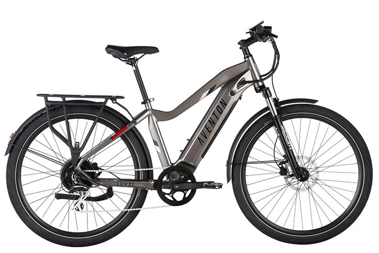 gray aventon level commuter electric bike