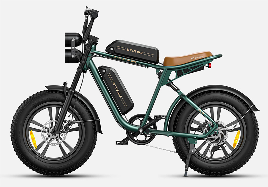 green engwe m20 electric bike with 2 batteries
