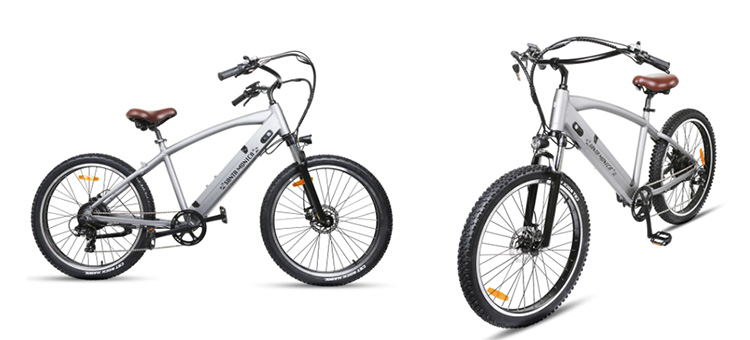2 nakto santa monica electric bikes on white background
