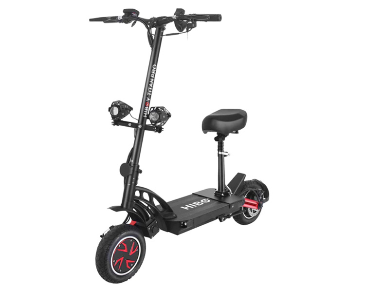 hiboy titan pro long range electric scooter with a seat
