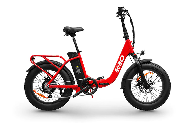 Red folding electric bike KBO Compact