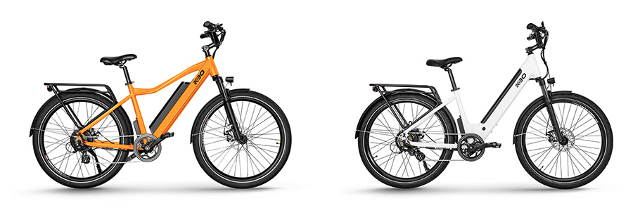 step-over and step-thru versions of KBO Breeze electric bikes