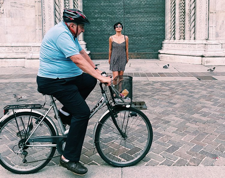 fat man riding an electric bike