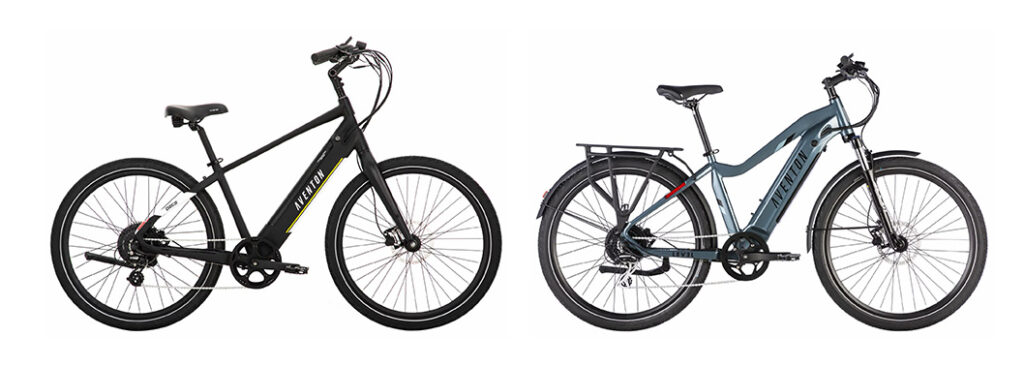 aventon pace 500 on the left and aventon level on the right