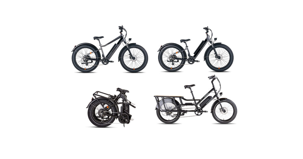 electric bikes with different frame designs
