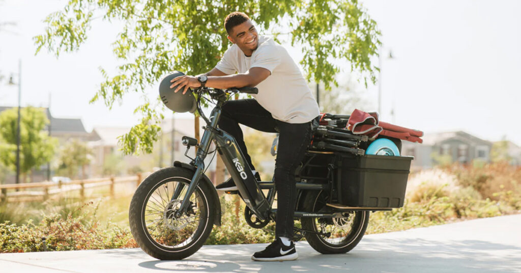man sitting on a KBO Ranger cargo electric bike