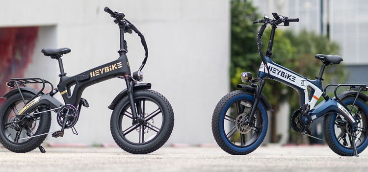 2 folding ebikes with 20-inch wheels