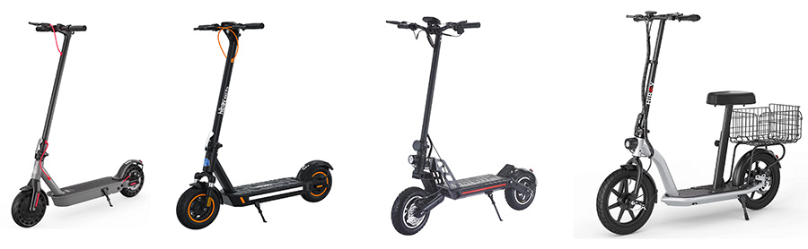 4 different models of Hiboy electric scooters