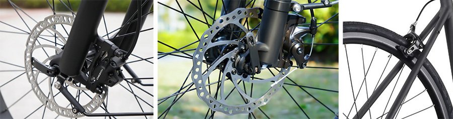 3 different types of brakes used on ebikes