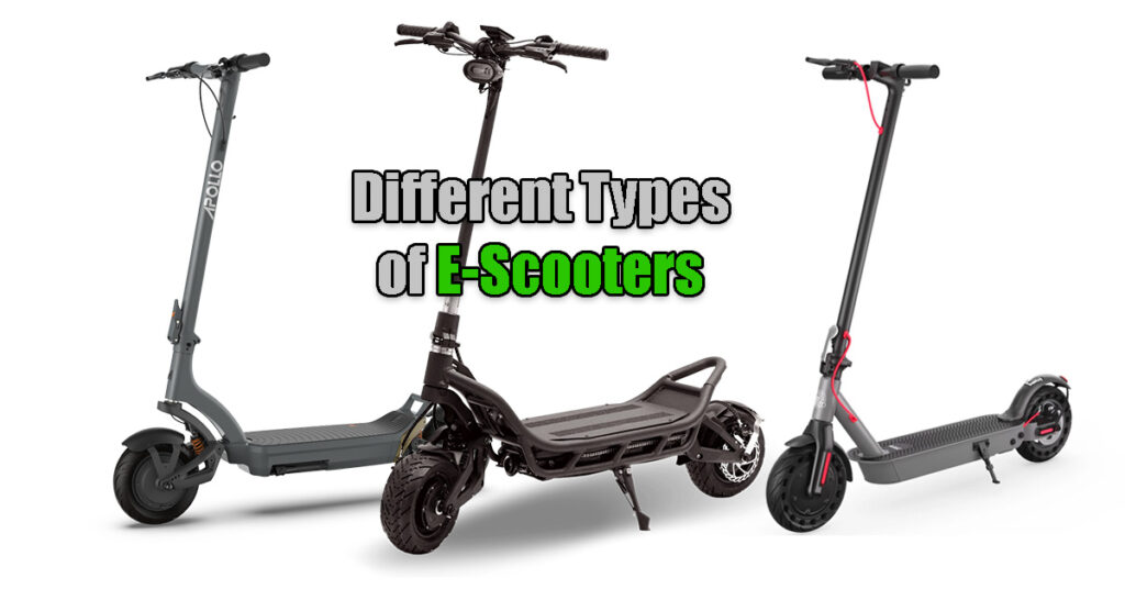 3 different types of electric scooters