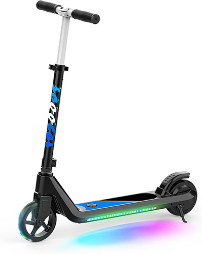 lingteng electric scooter for kids with a glowing deck