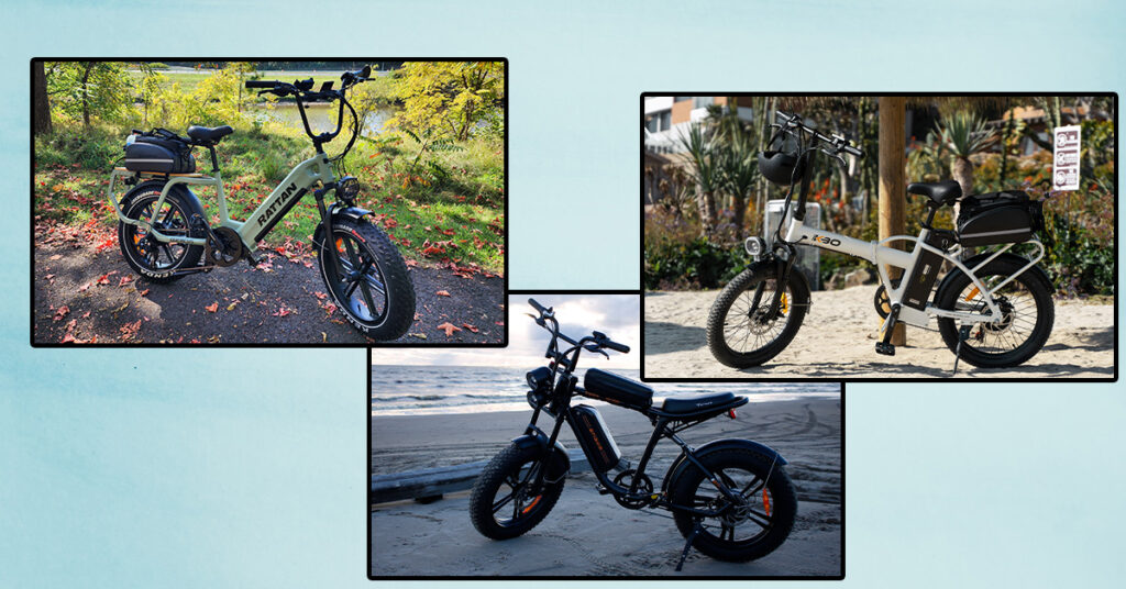 photo collage of electric bikes
