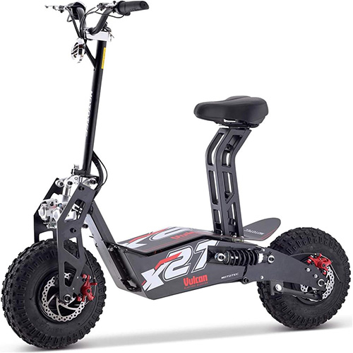 robust mototec vulcan electric scooter with a seat