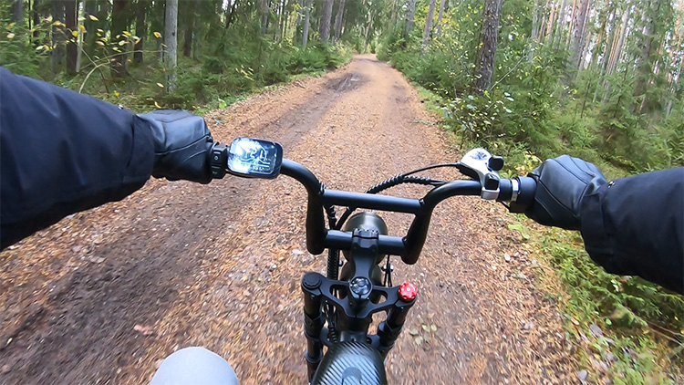 testing the engwe m20 ebike on the forest trail