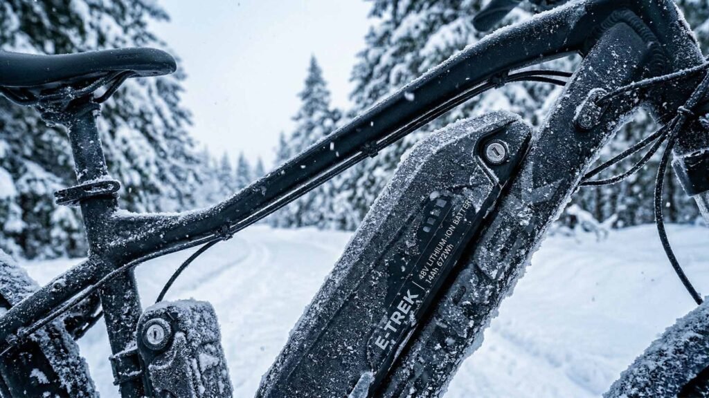 ebike after a ride in freezing conditions